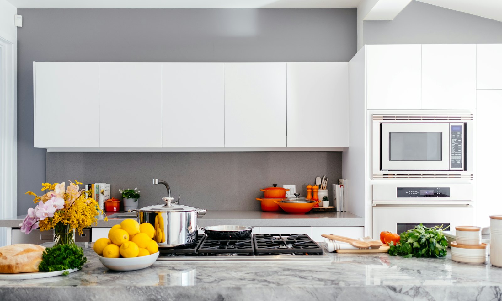 Marble-top kitchen